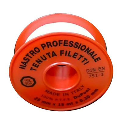 NASTRO TEFLON P.T.F.E. PROFESSIONALE h.25 mm x 15 mt