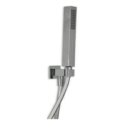 SET DOCCIA QUADRATA IN ABS CON PRESA ACQUA IN OTTONE