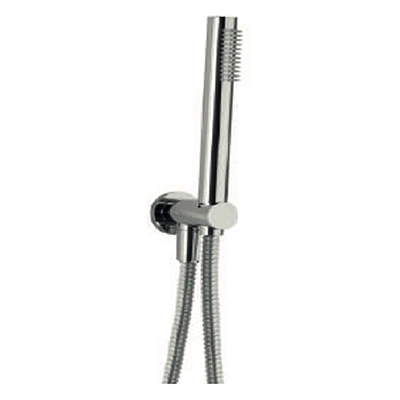 SET DOCCIA TONDA IN OTTONE CROMATO CON PRESA ACQUA