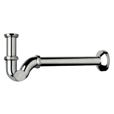 SIFONE LAVABO-BIDET A ''S'' 1.1/4X32 IN OTTONE CROMATO