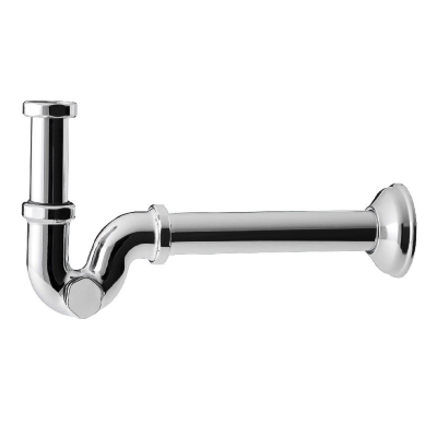 SIFONE LAVABO-BIDET A ''S'' 1.1/4X32 IN OTTONE PESANTE CROMATO