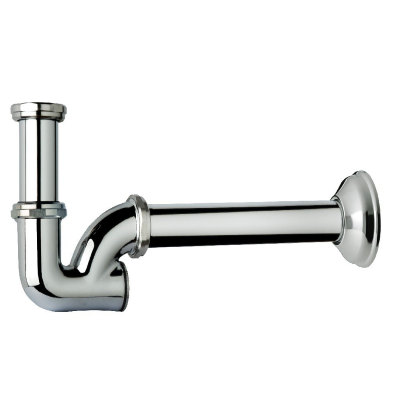 SIFONE LAVABO-BIDET A ''U'' 1.1/4X32 IN OTTONE PESANTE CROMATO